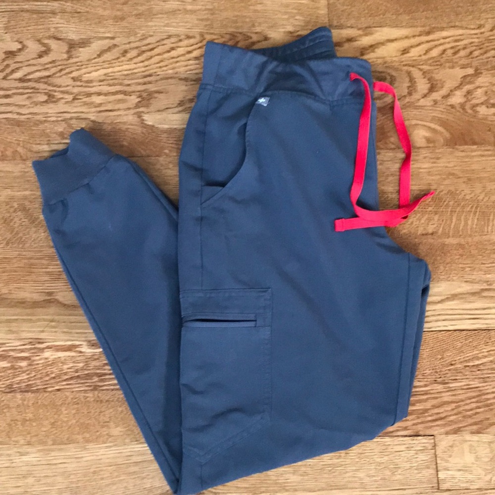 FIGS Charcoal high waisted Zamora scrub pant, size small S